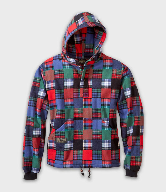 Luxury Hooded Flannel Pullover - Patchwork