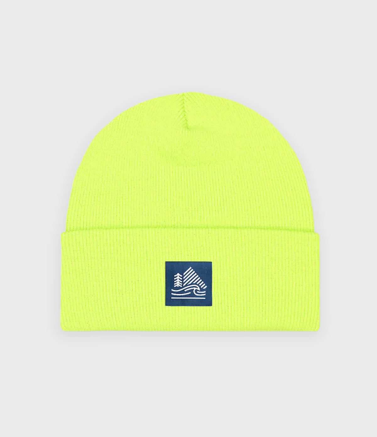 Cuffed Ribbed Beanie - Fluorescent Green