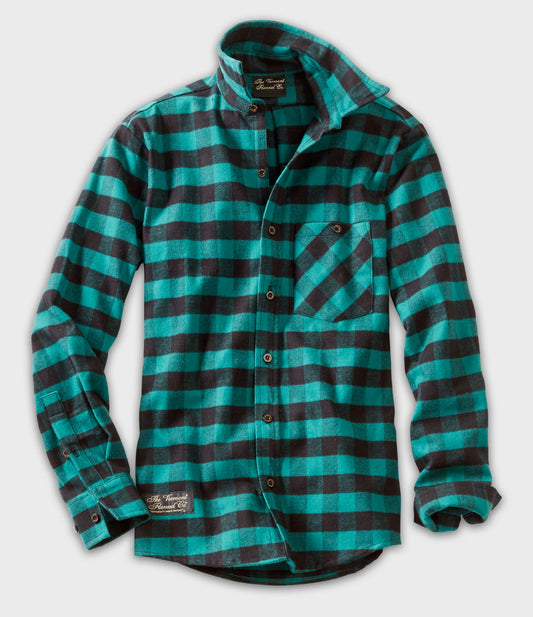 Fitted Flannel Shirt - Green Buffalo