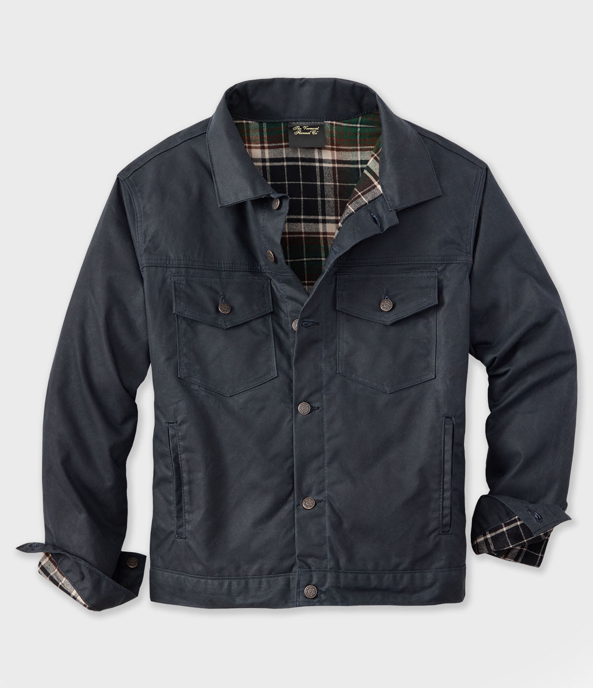 Black '91 Flannel Lined Waxed Canvas Jacket - Earth