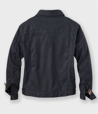 Black '91 Flannel Lined Waxed Canvas Jacket - Earth