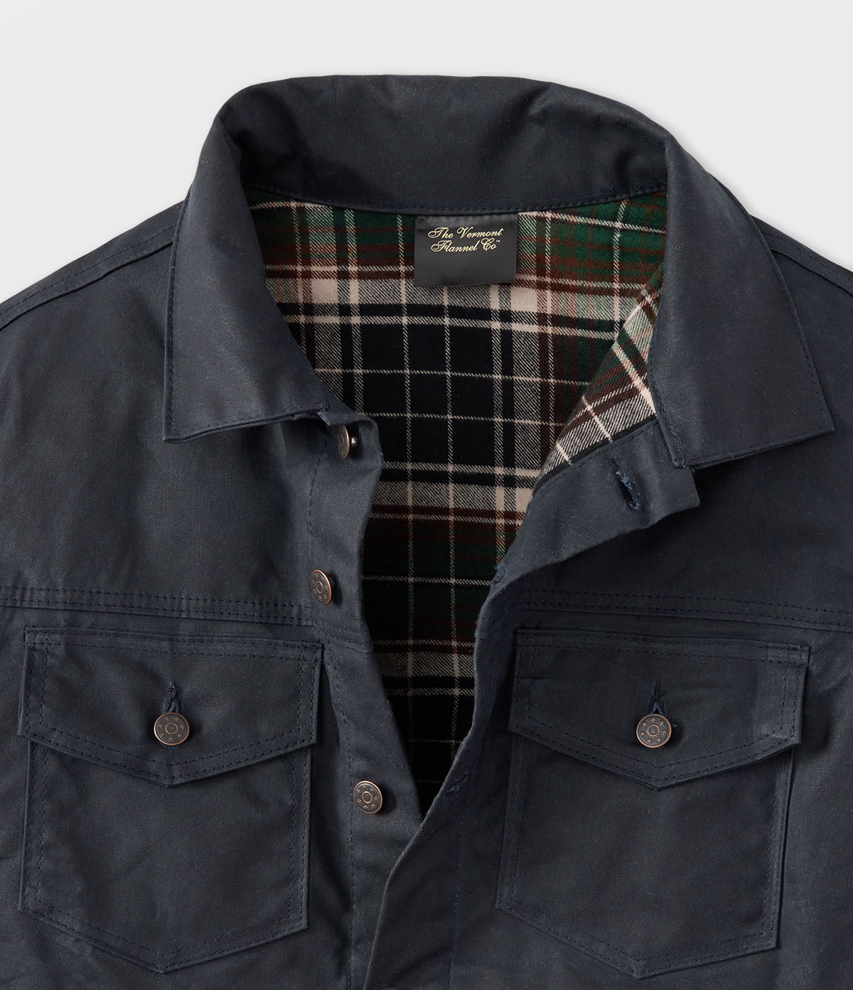 Black '91 Flannel Lined Waxed Canvas Jacket - Earth