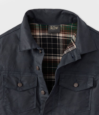 Black '91 Flannel Lined Waxed Canvas Jacket - Earth