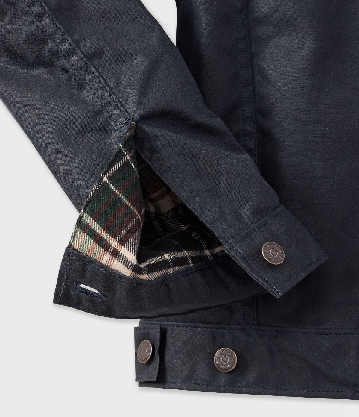 Black '91 Flannel Lined Waxed Canvas Jacket - Earth