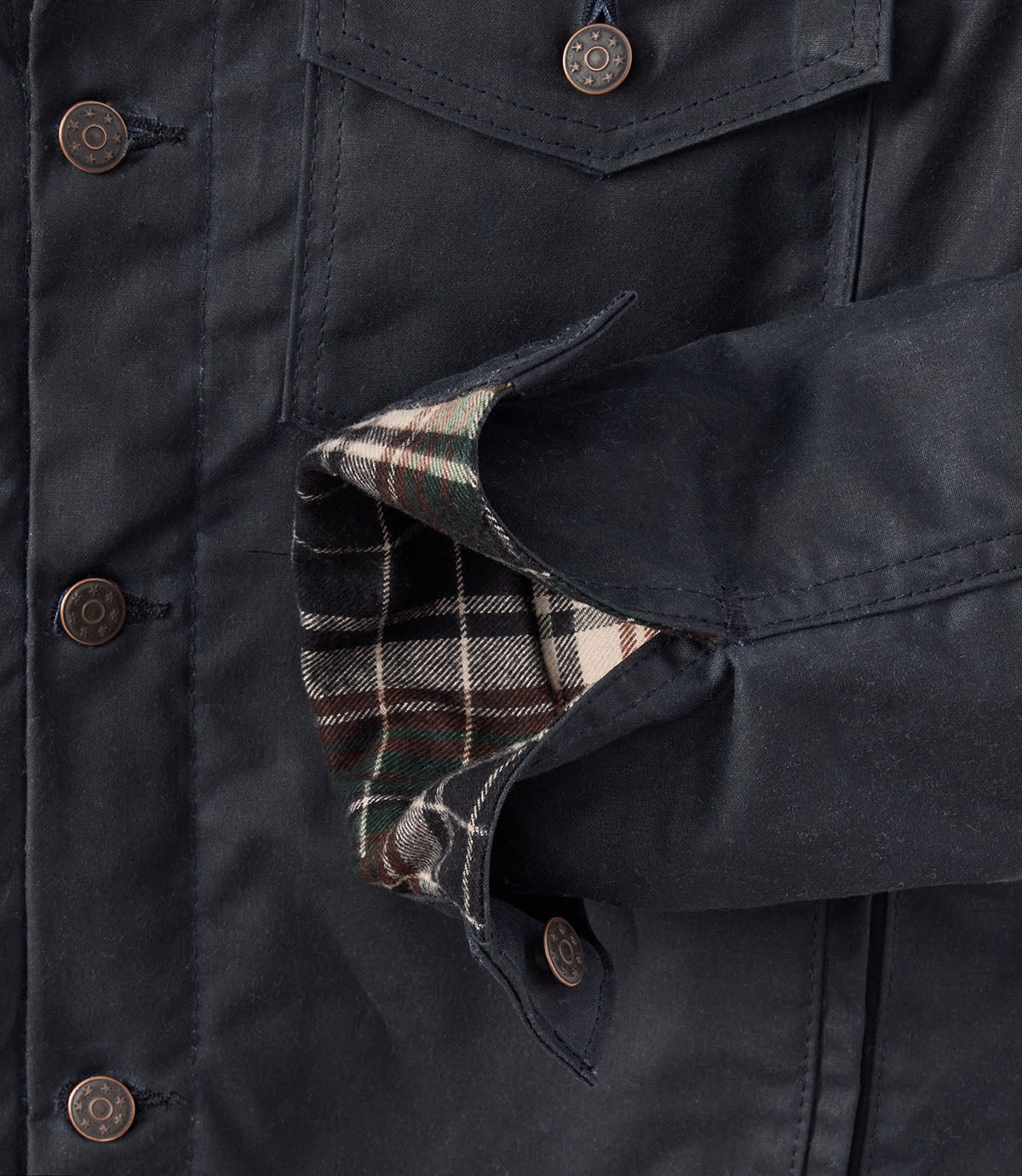 Black '91 Flannel Lined Waxed Canvas Jacket - Earth