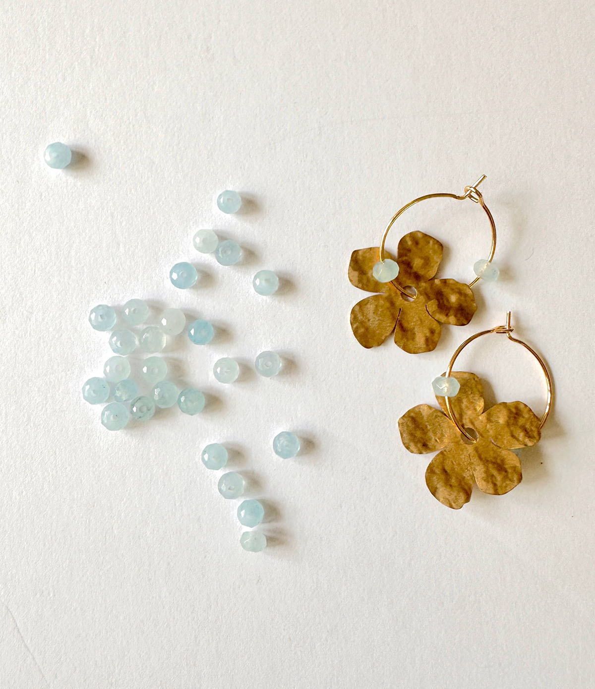 Found & Feral Earrings - Light Blue Aquamarine Fleur