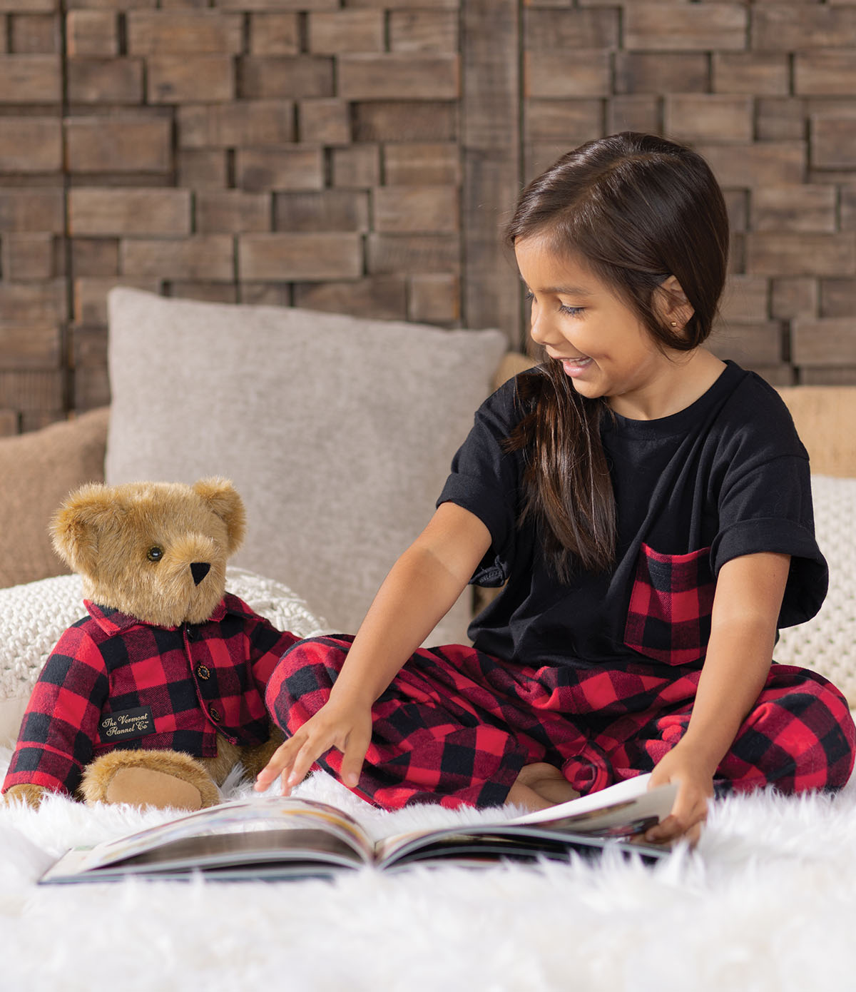 15” Classic Vermont Flannel Bear - Red Buffalo